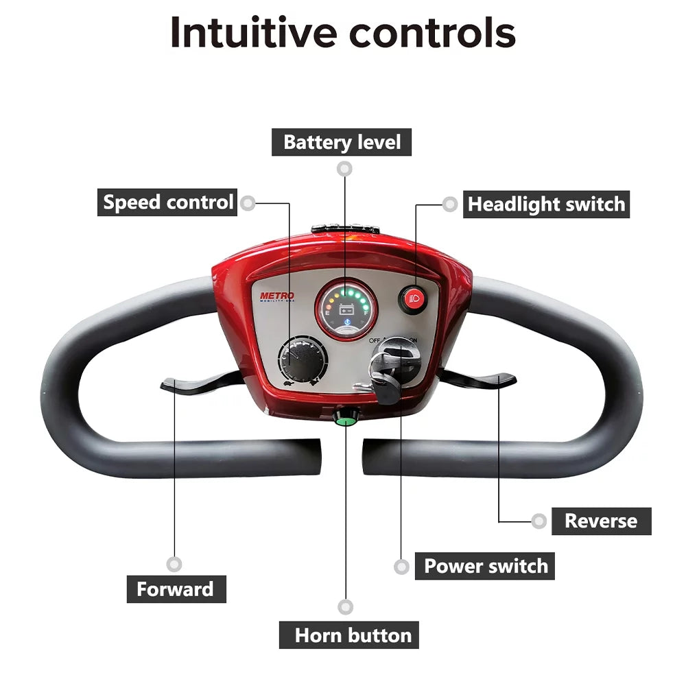Heavy Duty Electric Mobility Scooter with Detachable Basket O120444