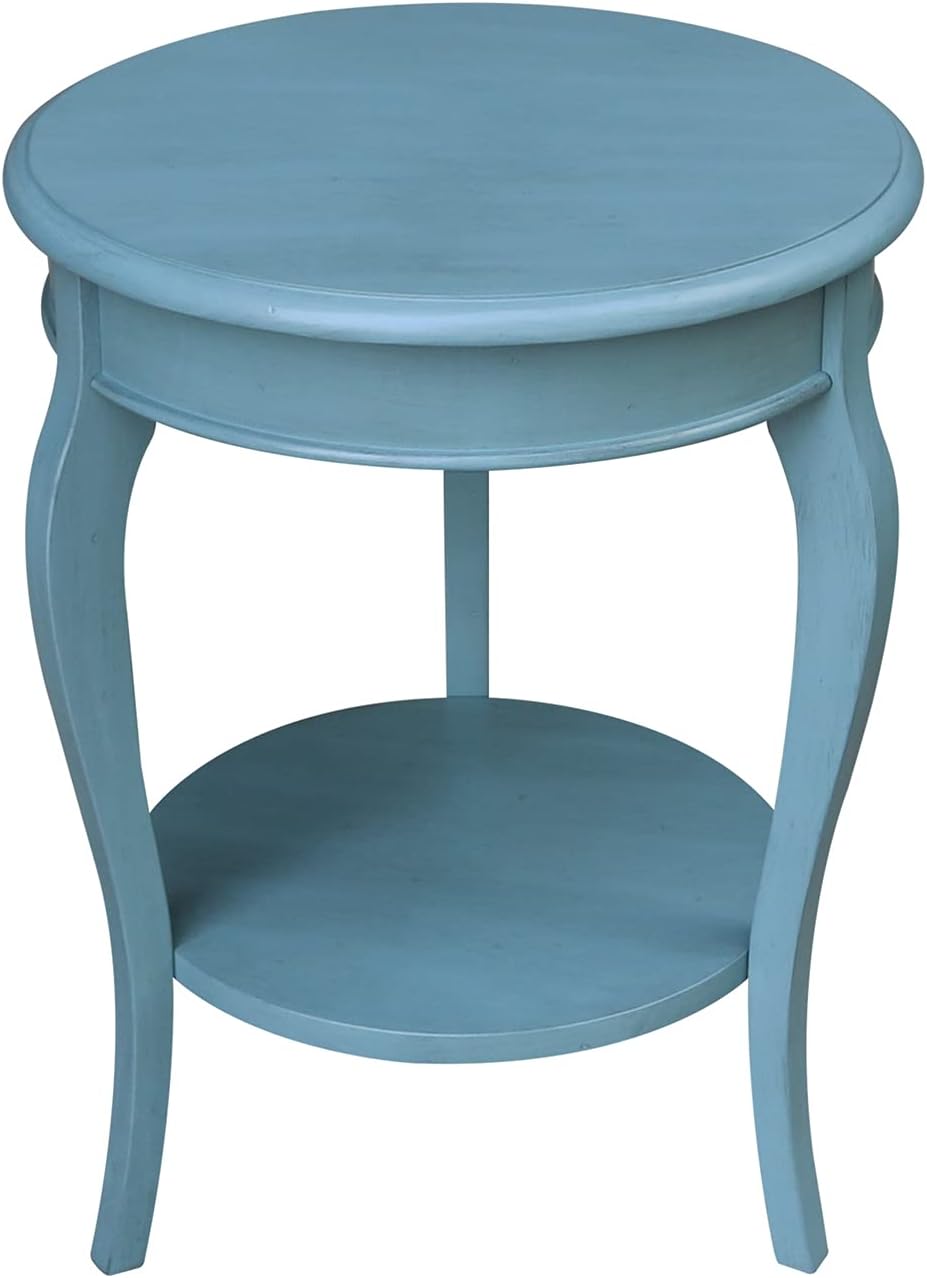 Heather Grey-Antique Washed Round End Table Y554