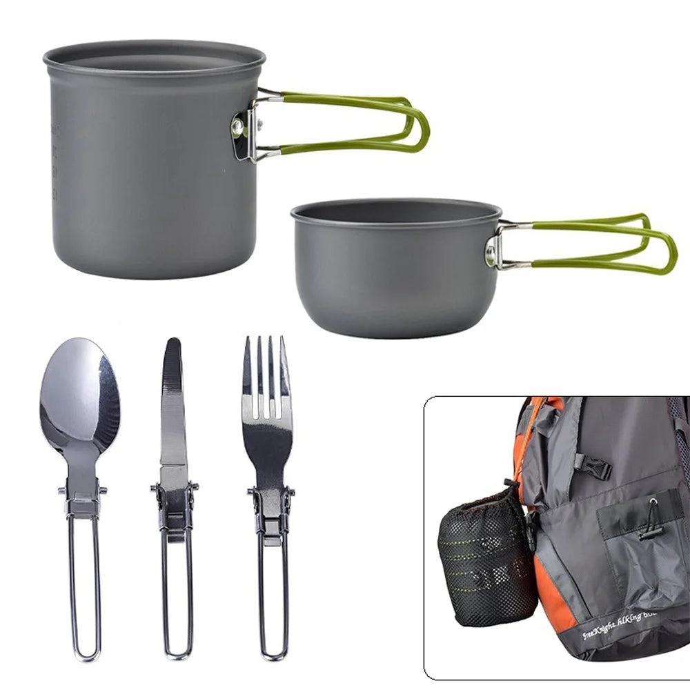 Ultralight Camping Cookware Utensils Tableware Set Pot Pan V76358