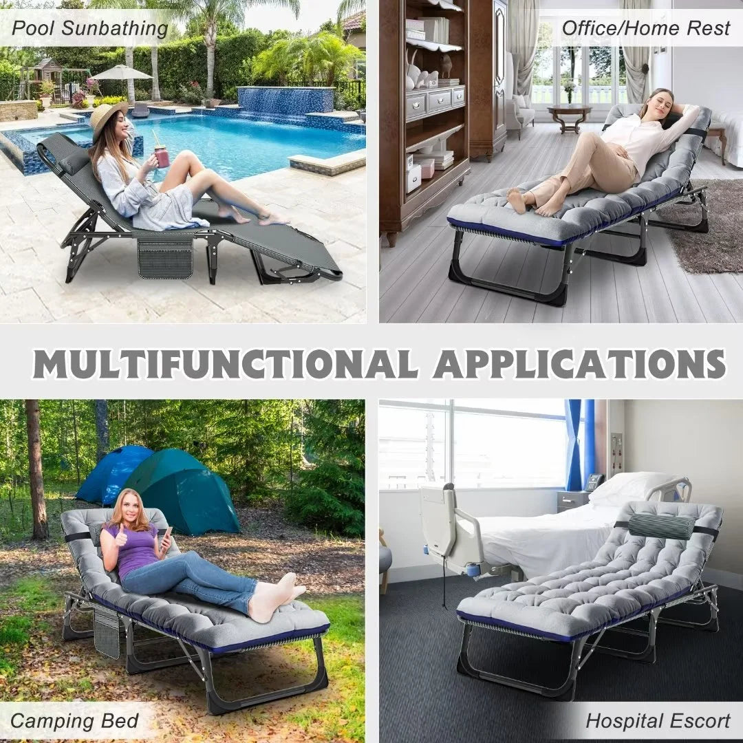 Folding Camping Cot with Mattress & Pillow M29456
