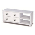 Double 2 Drawer Cabinet Glossy White R5712