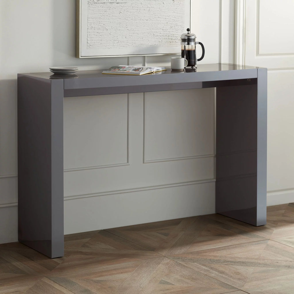 Gloss Gray Wood Rectangular Bar Table 60" x 18" U94511