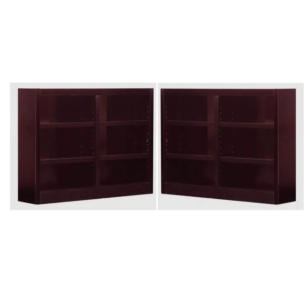 6-Shelf Double Wide Wood Bookcase Set M63526