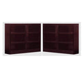 6-Shelf Double Wide Wood Bookcase Set M63526