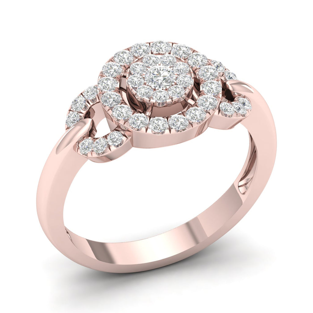 10K Rose Gold Diamond Cluster Engagement Ring Z72759