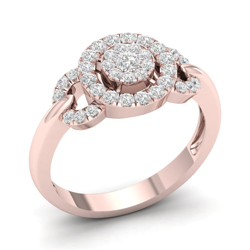 10K Rose Gold Diamond Cluster Engagement Ring Z72759