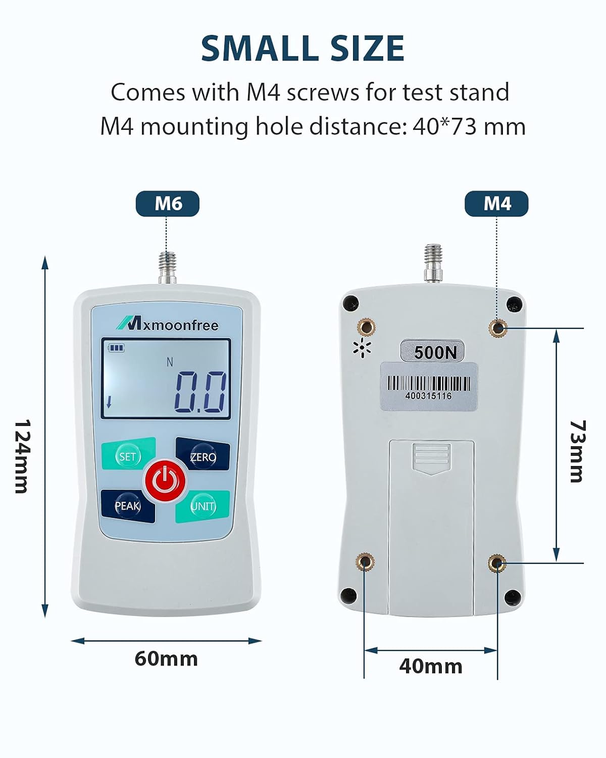 500N Digital Force Gauge Portable Force Meter with Storage Case X53577