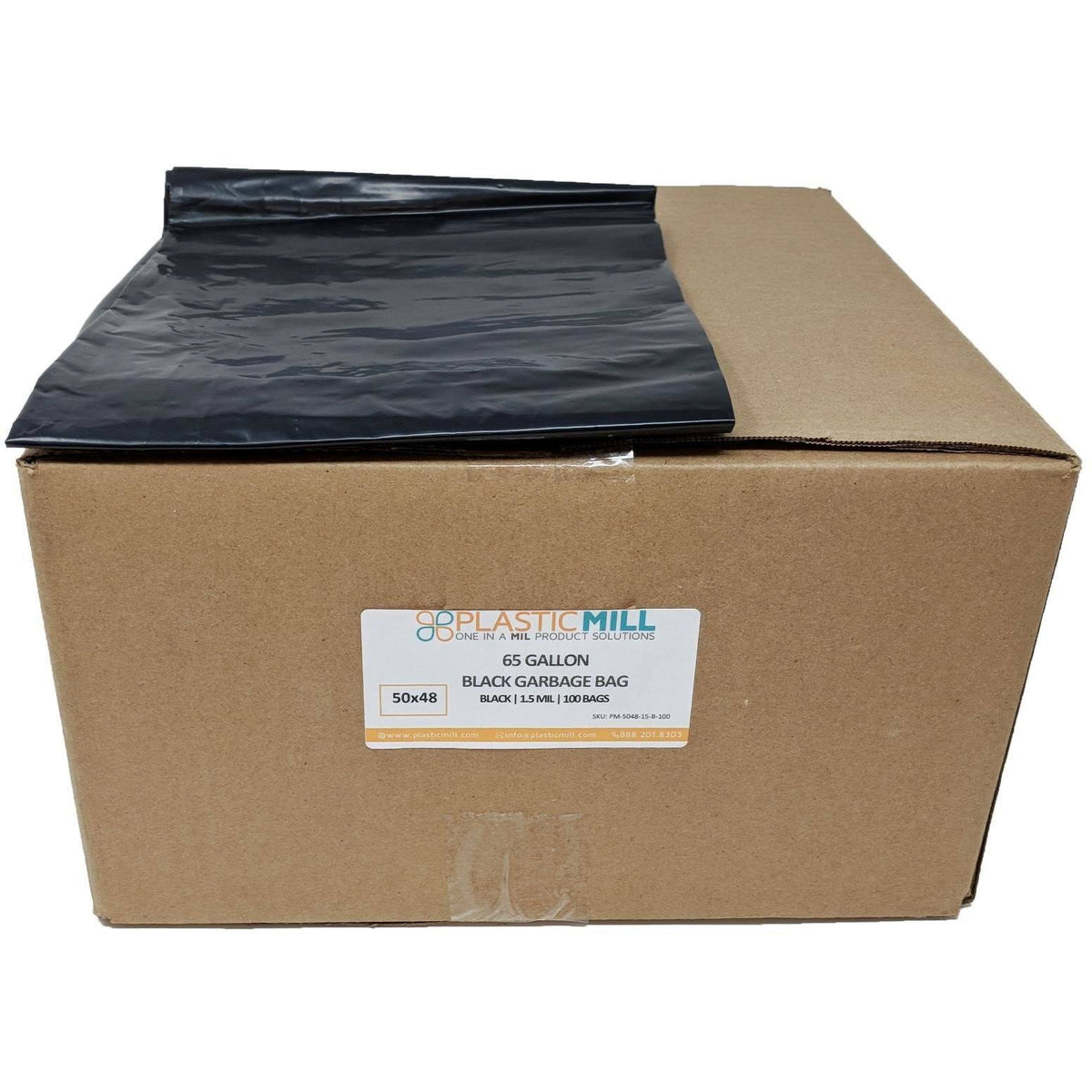 65 Gallon Black 1.5 Mil Garbage Bags I166
