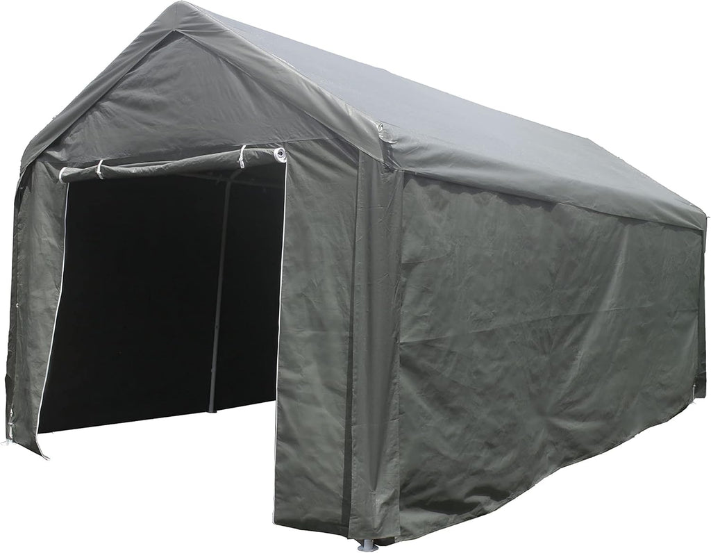 Beige 10 x 20 x 8.5 Feet Canopy Tent Shelter with Sidewalls O5134