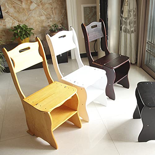4 Step Dual Purpose Wooden Folding Step Stool (Brown) O616821