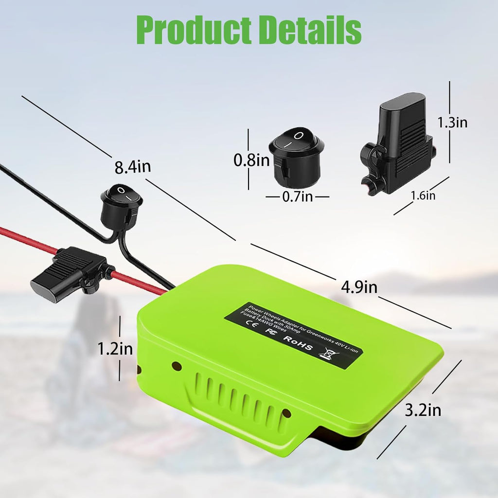 14 Gauge Power Adapter for 40V Lithium-ion Battery with Fuse & Switch B515684
