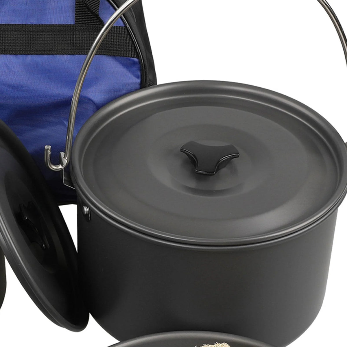 Portable Aluminum Camping Cookware Set with Teapot and Pan Q574747