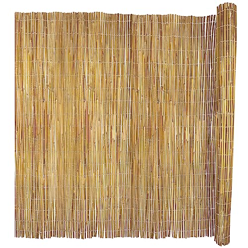 6ft x 8ft x 0.4" Natural Bamboo Fence Rolled Bamboo Fencing H771