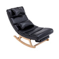 Black PU Upholstered Rocking Chair with Retractable Footrest G16996
