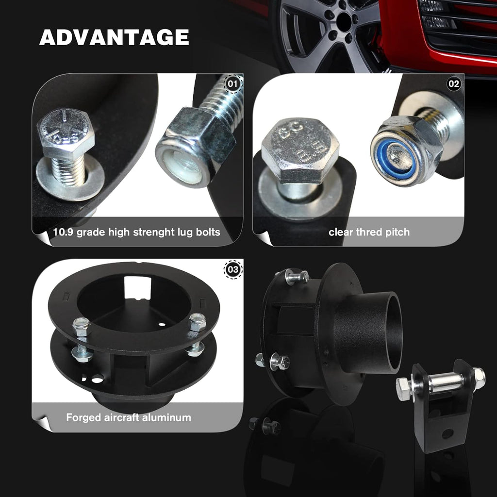 2.5" Front Leveling Lift Kit for Ram 2500 3500 4WD with Shock Relocation Brackets High-Strength Steel Suspension Lift Kit Pack of 2 R9655