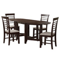 5 Piece Extendable Rubber Wood Dining Table and Chairs Set M18981