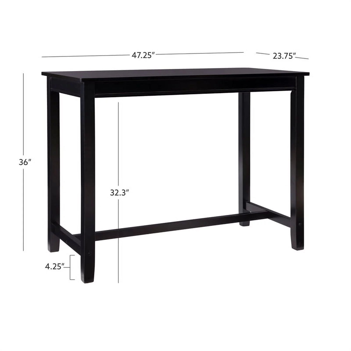 36" Wood Counter Height Pub Table in Black C866