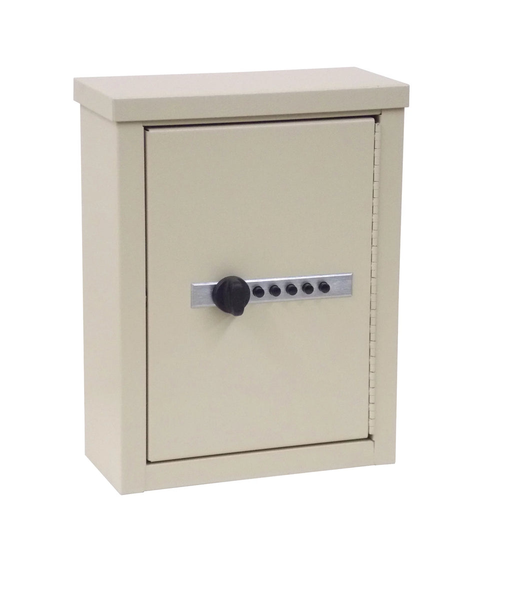 Painted Steel Mini Wall Storage Cabinet with Combo Lock in Beige J280