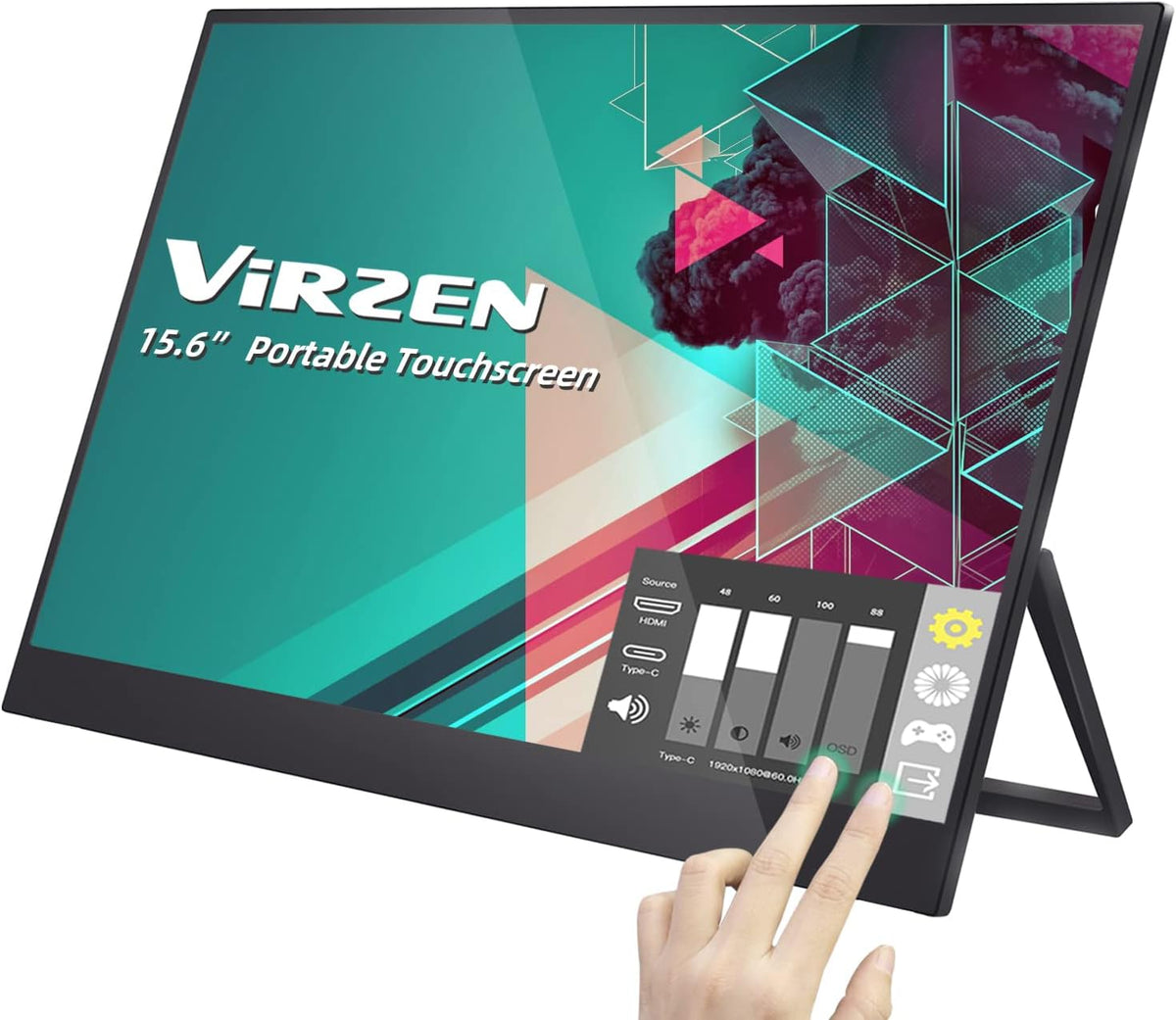 15.6" 1080P Touchscreen Portable Monitor with Kickstand O1136