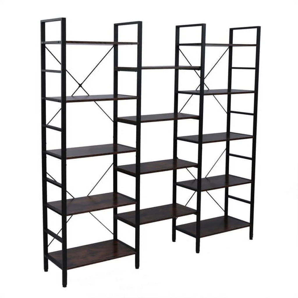 5-Shelf Wood and Metal Bookcase Z1972