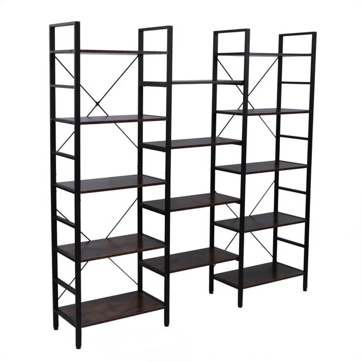 5-Shelf Wood and Metal Bookcase Z1972