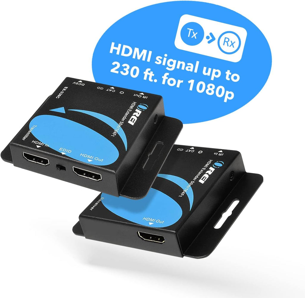 4K HDMI Over CAT6/CAT7 Extender RJ45 4K@30Hz Upto 130 Ft 1080P Upto 230 FT Full HD POC Transmitter & Receiver IR Loop Out R8117