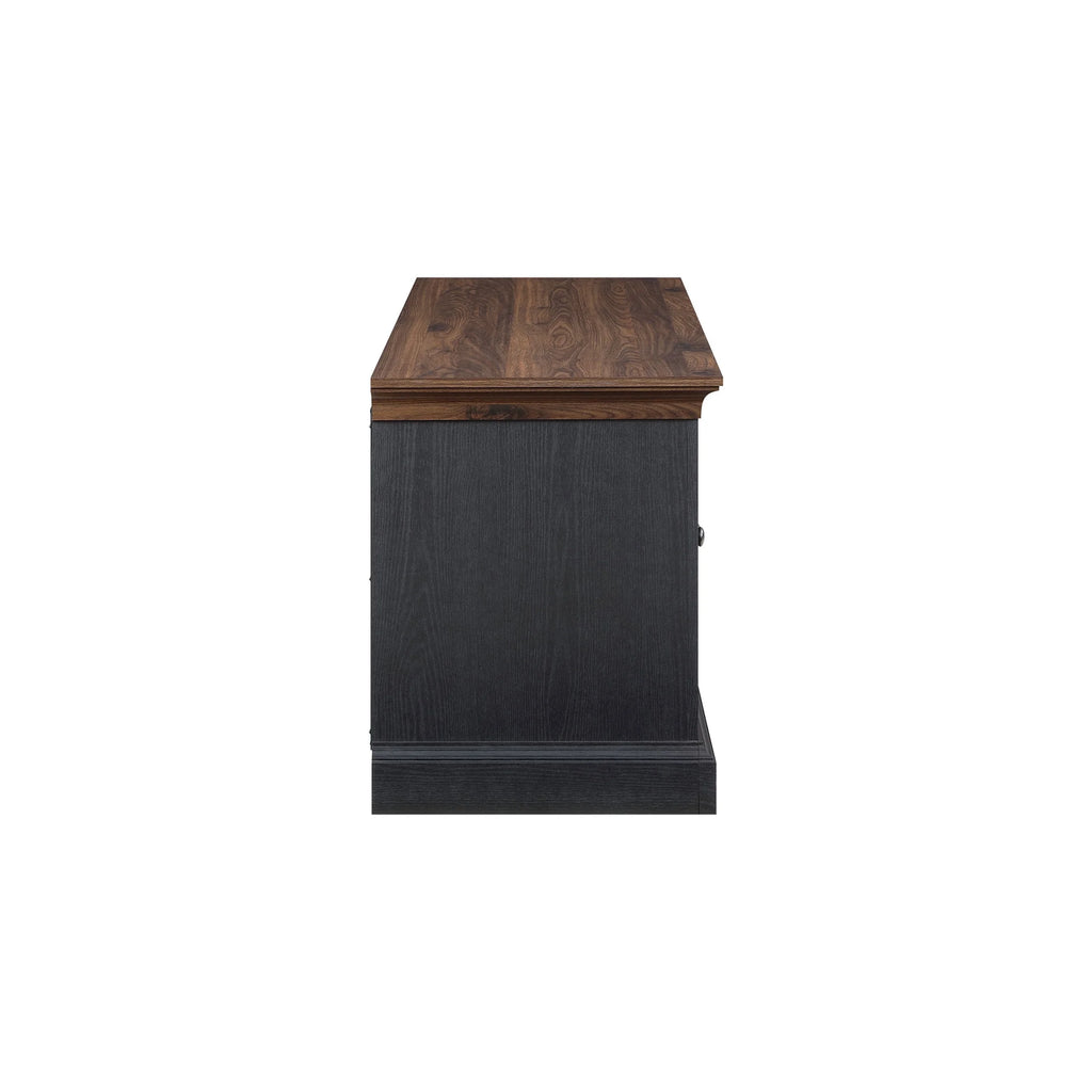 4-door TV Stand for TVs up to 85", White/Walnut Finish B455757