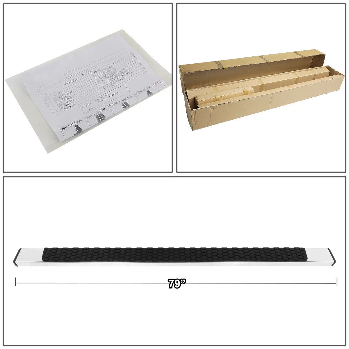 5" SS Flat Side Step Nerf Bar Running Boards H510315