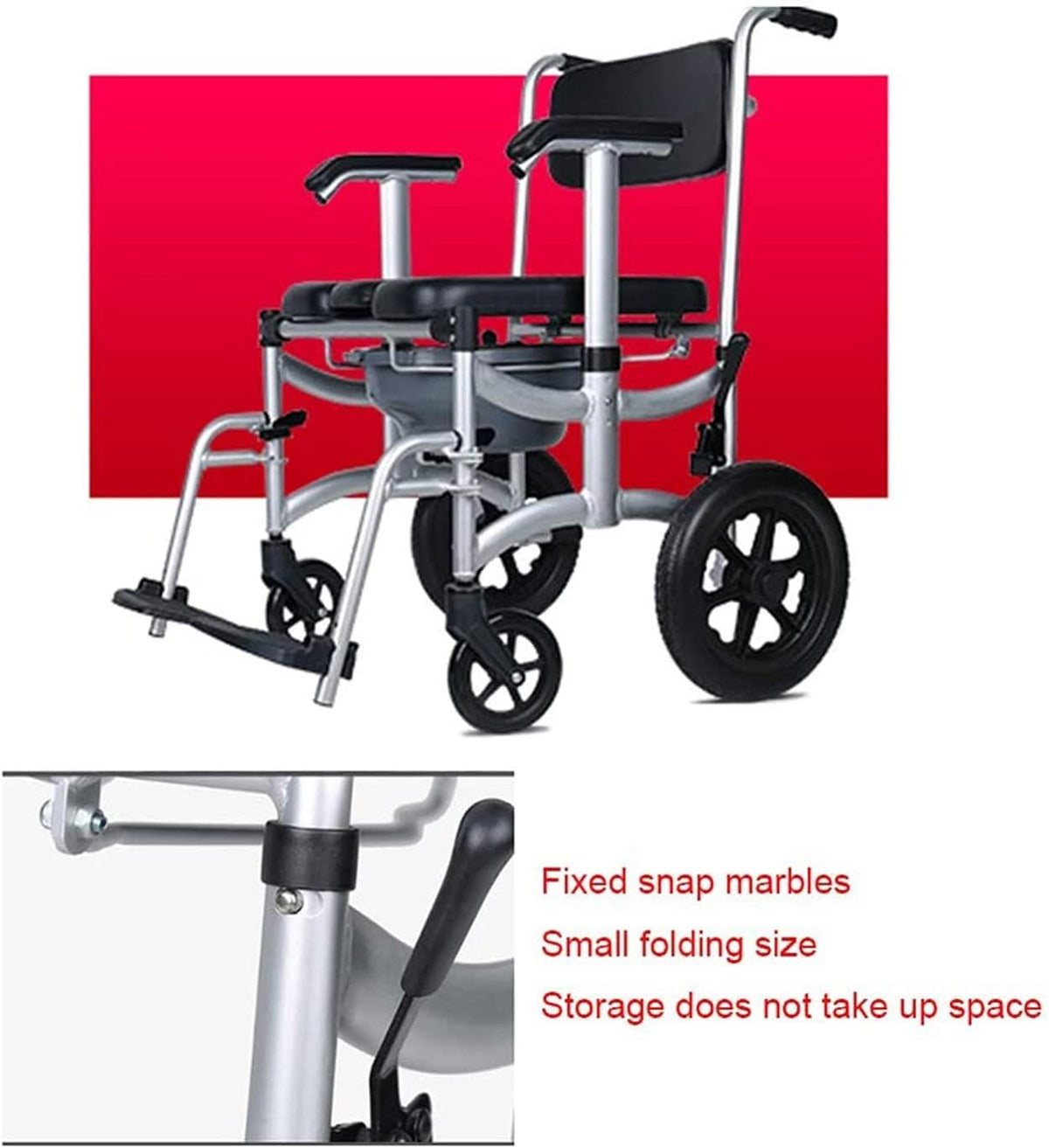 Toilet Commode Chair with Adjustable Height, Detachable Pot and Brakes F118646