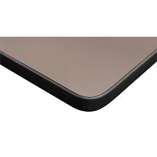 Beige Square Breakroom Table with 4 Grey Stack Chairs Q2681