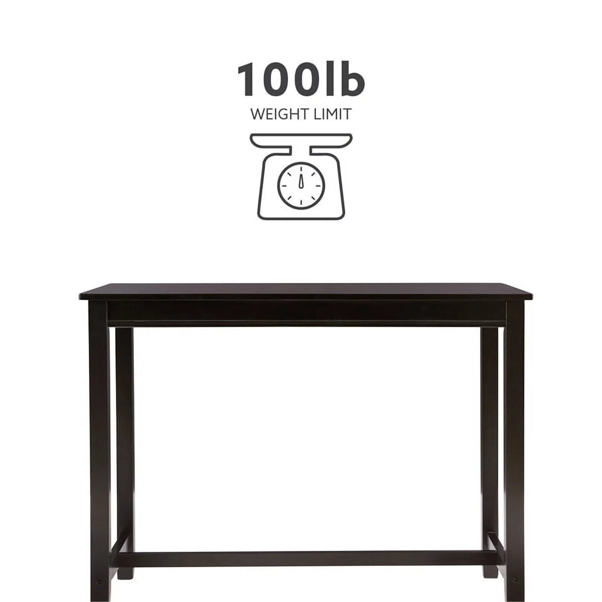 36" Wood Counter Height Pub Table in Black C866