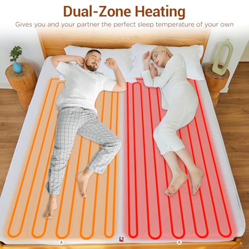 Queen Heated Mattress Pad with Dual Zone Control J70152