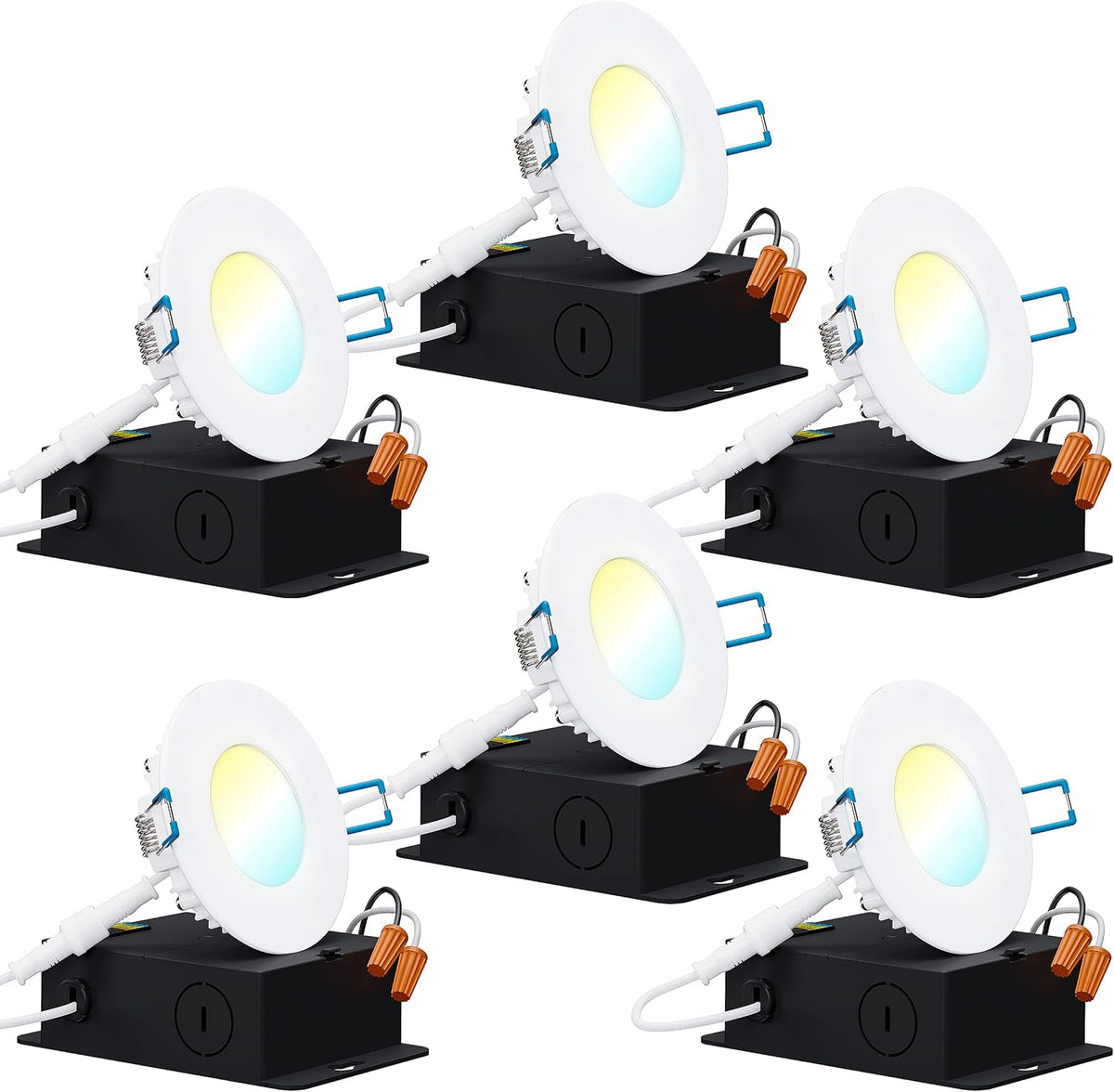 4 Inch Ultra Thin LED Recessed Ceiling Lights, 4000K Cool White, Dimmable 10W, 650 LM, 6 Pack X5918