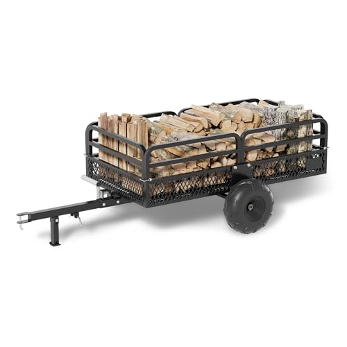 Heavy Duty Steel Dump Cart Utility Trailer, 1500 lbs 15 Cubic Feet with Removable Sides R3076