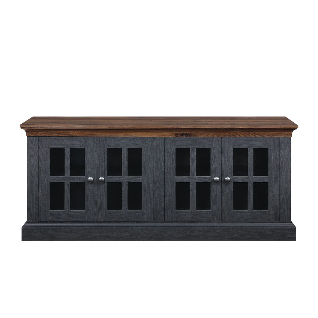 4-door TV Stand for TVs up to 85", White/Walnut Finish B455757