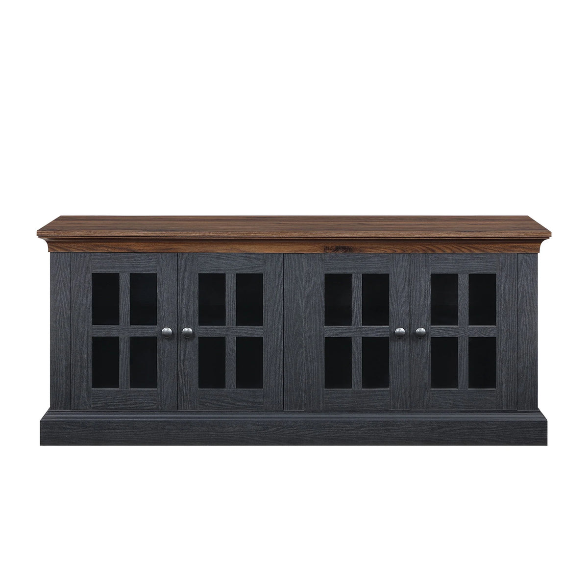 4-door TV Stand for TVs up to 85", White/Walnut Finish B455757