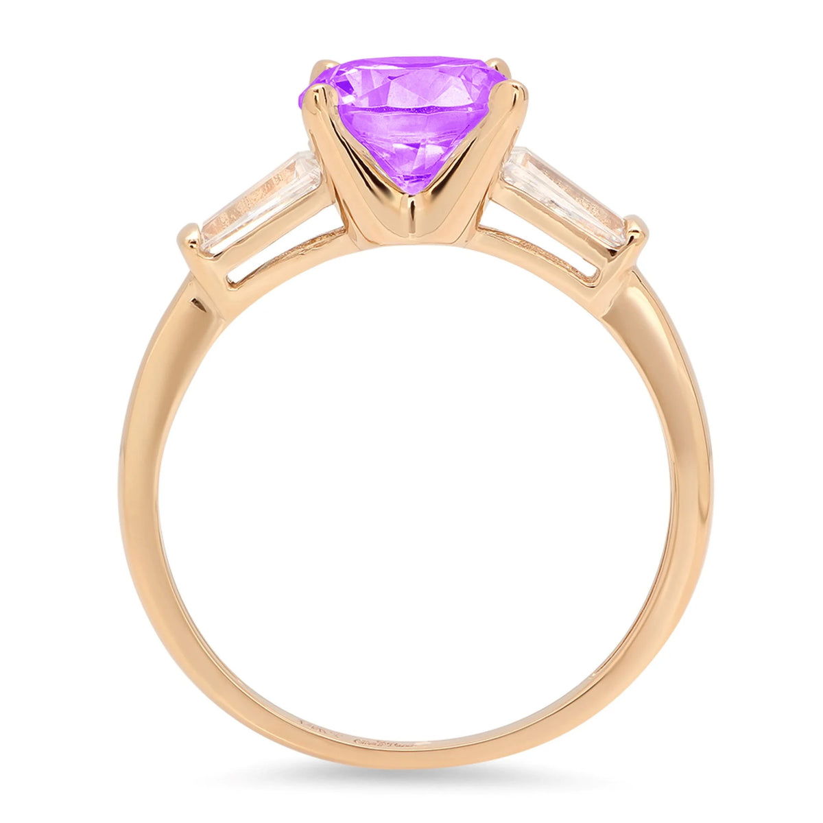 18k Yellow Gold Amethyst Three-Stone Ring L334289