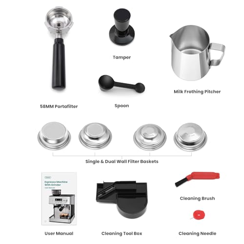 20 Bar Espresso Machine with Grinder & Milk Frother K554285