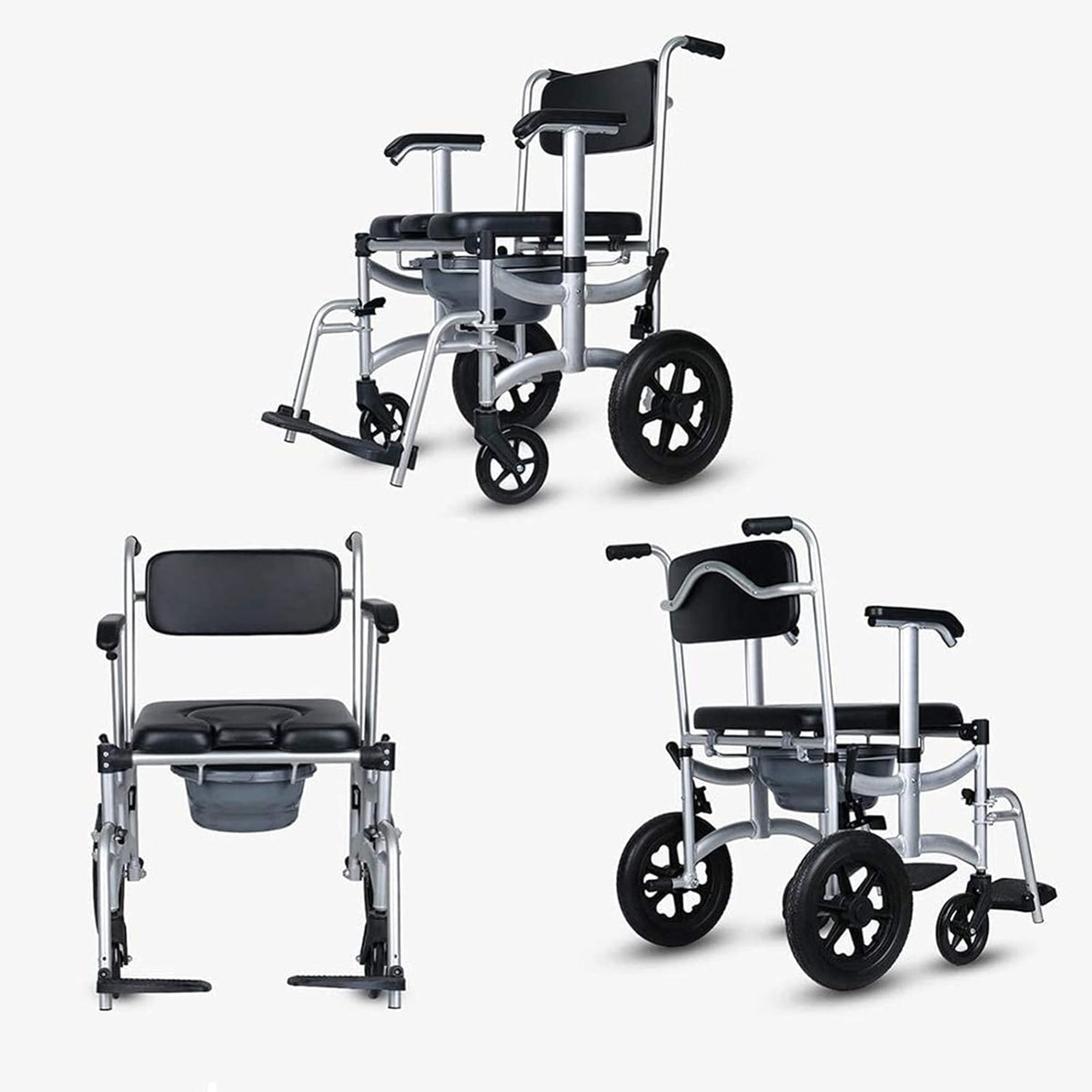 Toilet Commode Chair with Adjustable Height, Detachable Pot and Brakes F118646