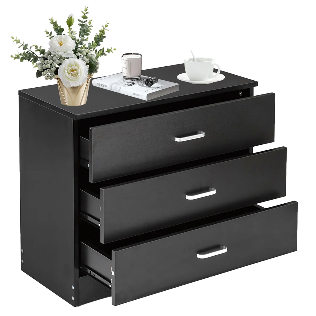 Black Wooden Storage Chest of Drawers Q595