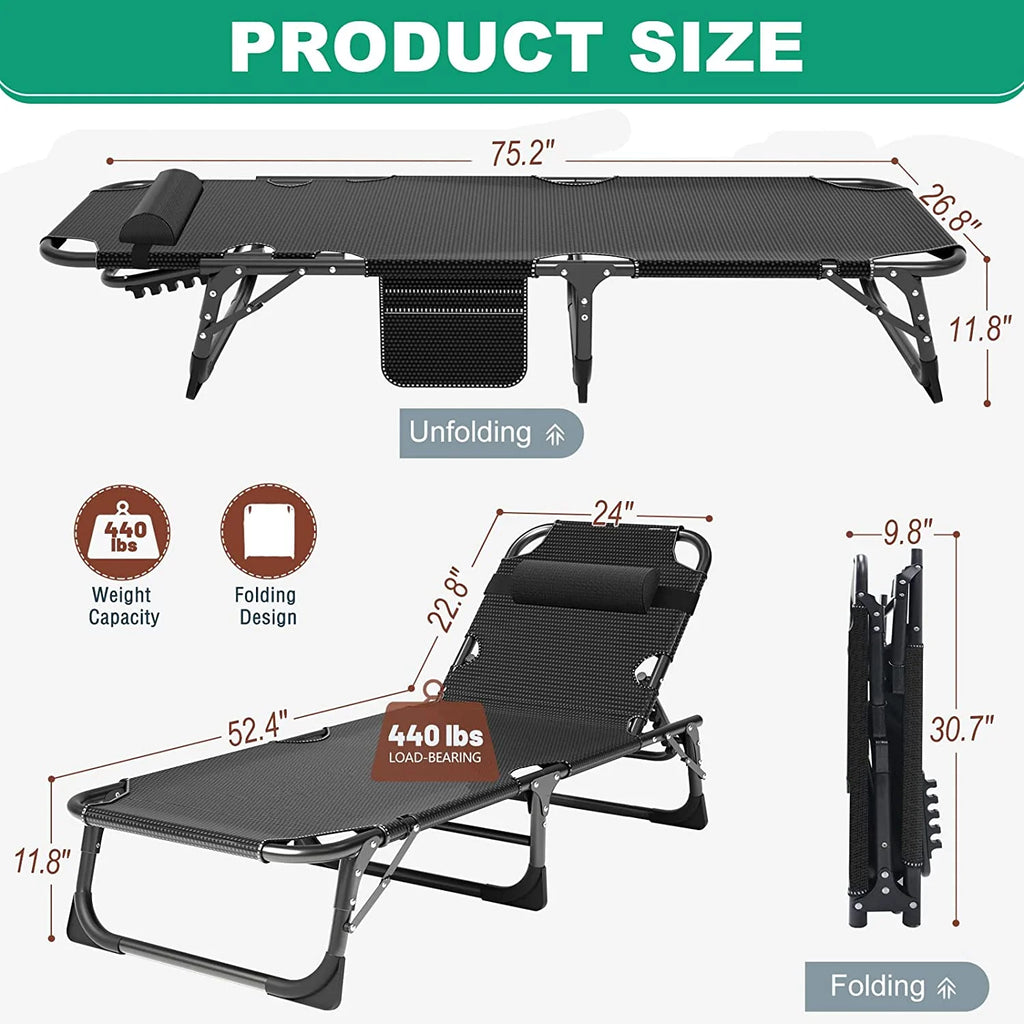 Folding Sleeping Cot with Mattress and Pillow H224064