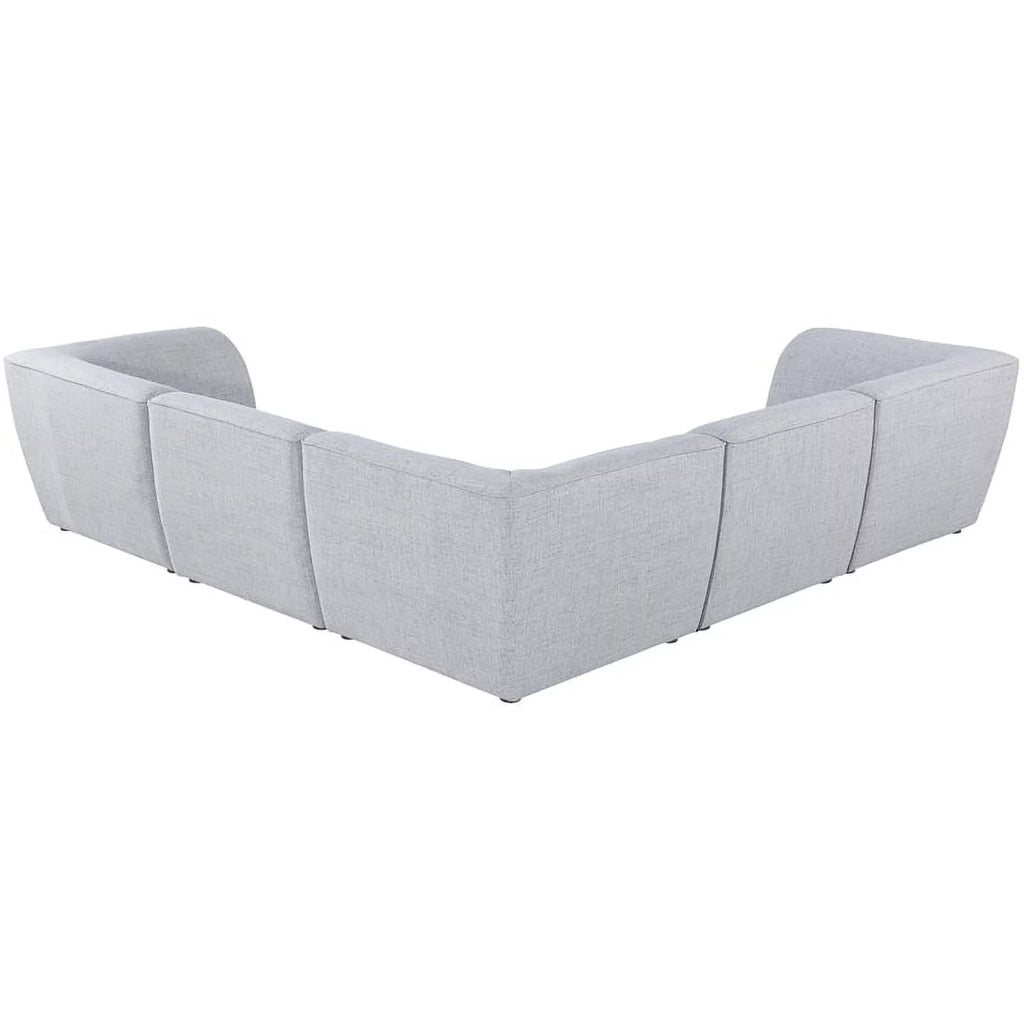Grey Linen Textured Modular Sectional L25988