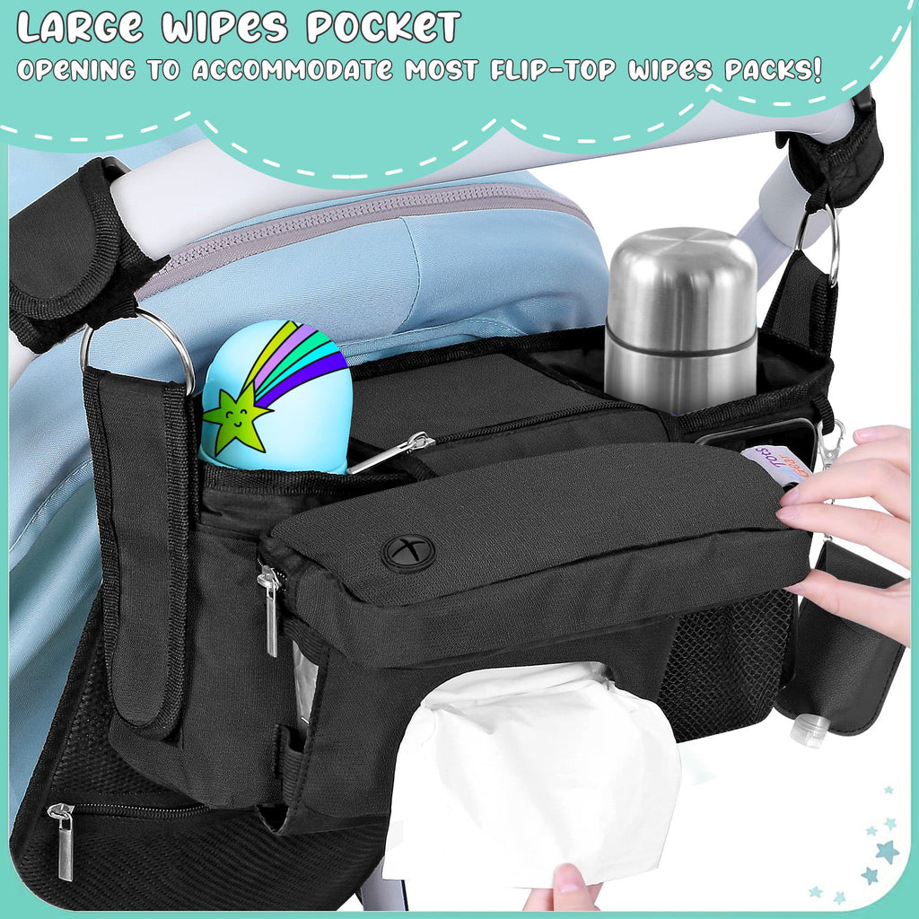 Universal Baby Organizer Insulated Cup Holder Stroller Caddy T153368