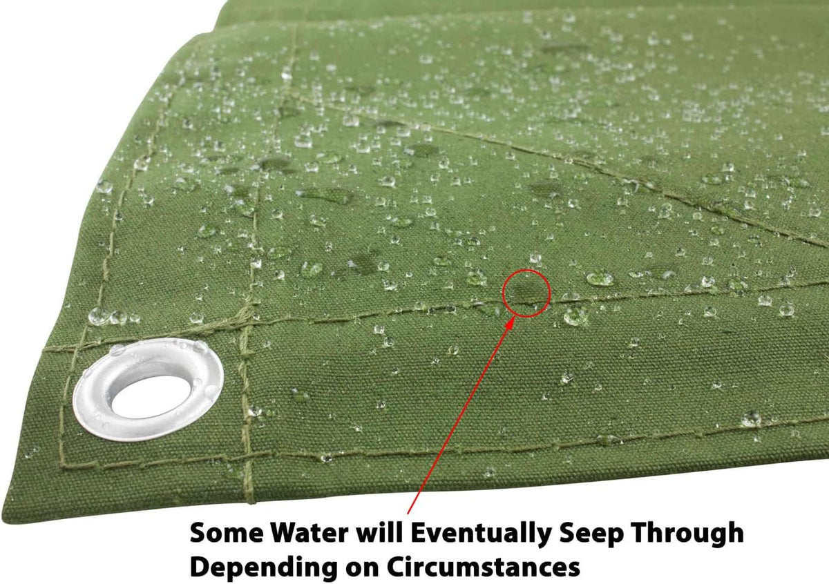Green Canvas Tarp 12oz Water Resistant 12' x 20' Pack of 2 Z2280