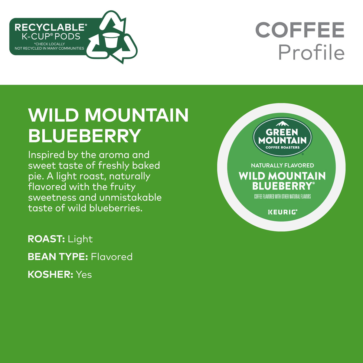 Light Roast Blueberry K-Cup Coffee Pods, 24 Count M282227