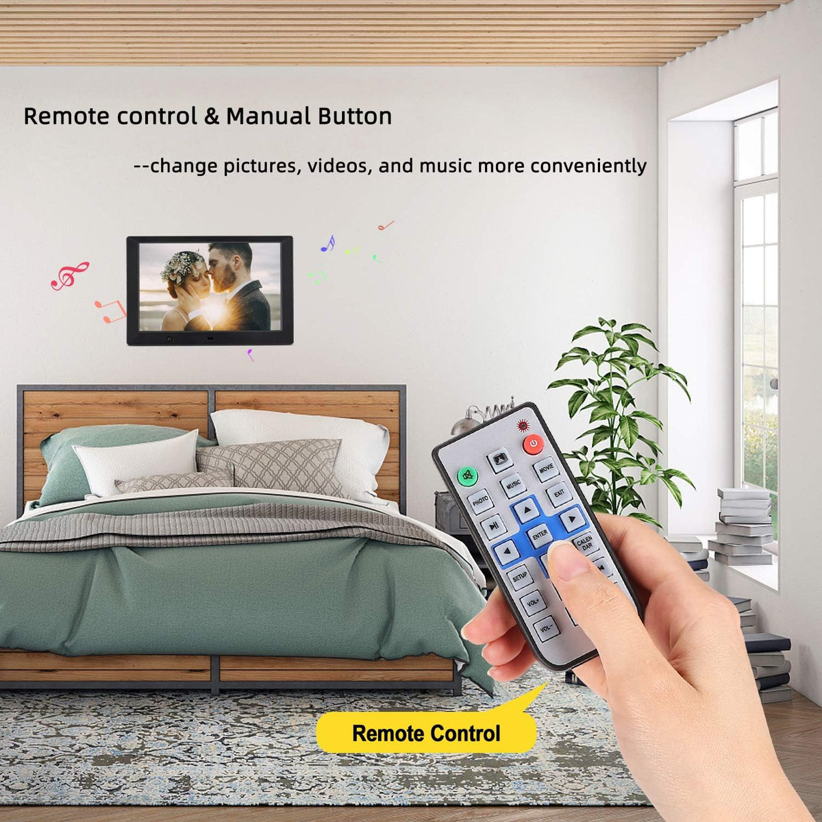 10 inch Digital Picture Frame with 16:9 Screen, 1080P Video F247