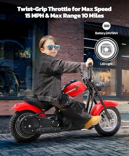 Electric Dirt Bike 24V 15 mph 150lb Max Black U286970