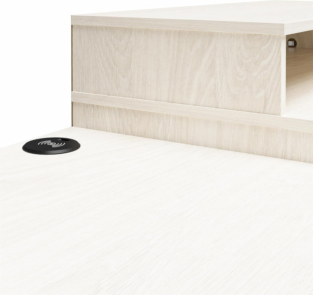 White Oak Dresser/Desk Combo with Wireless-charger V623