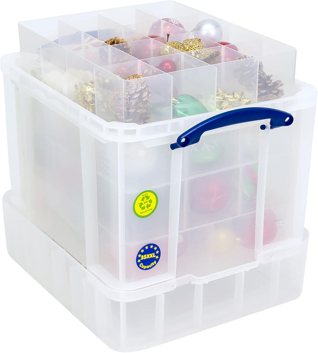 35 Litre Plastic Storage Box with Lid and Trays H172