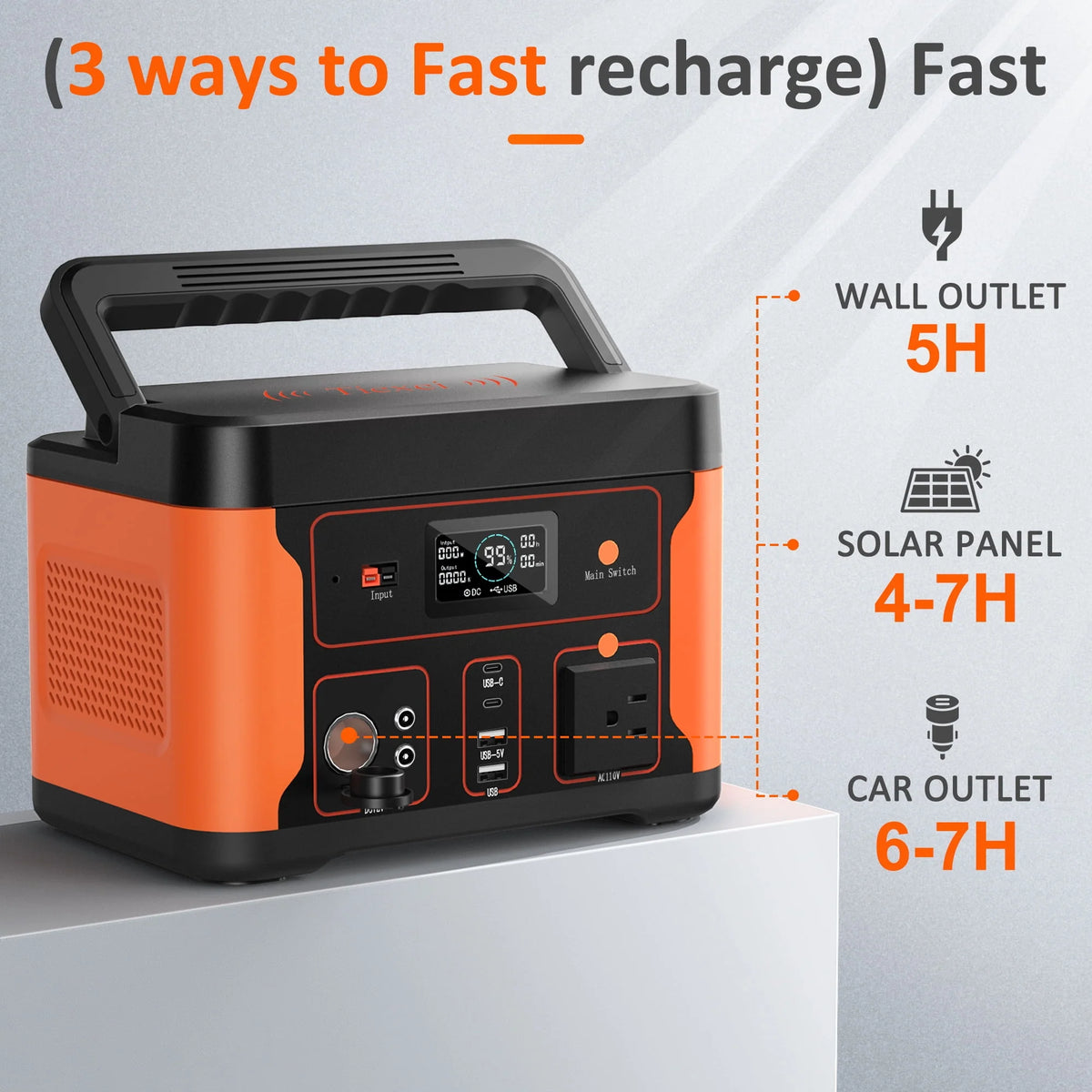 Portable Power Station 600W 550Wh LiFePO4 Battery B85228